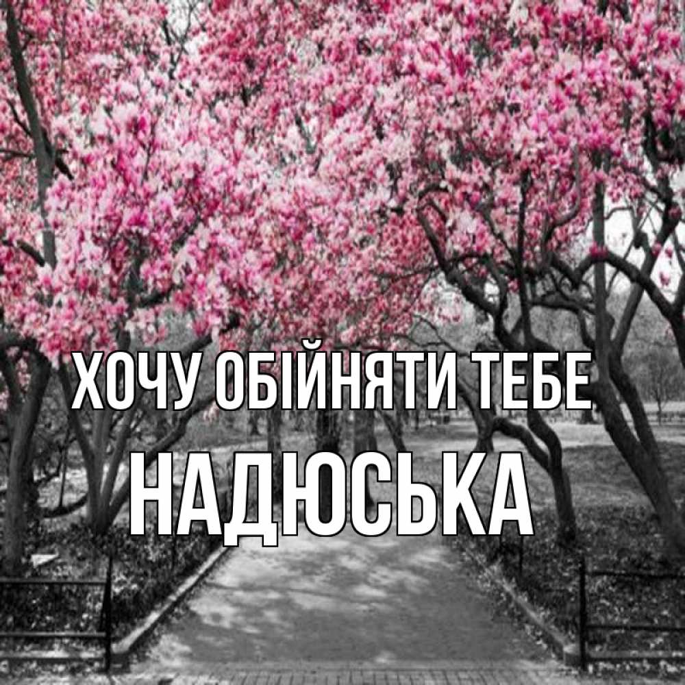 Открытка на каждый день з підписом, Надюська Хочу обійняти тебе обработанное фото Прикольна листівка з побажанням онлайн скачати безкоштовно 