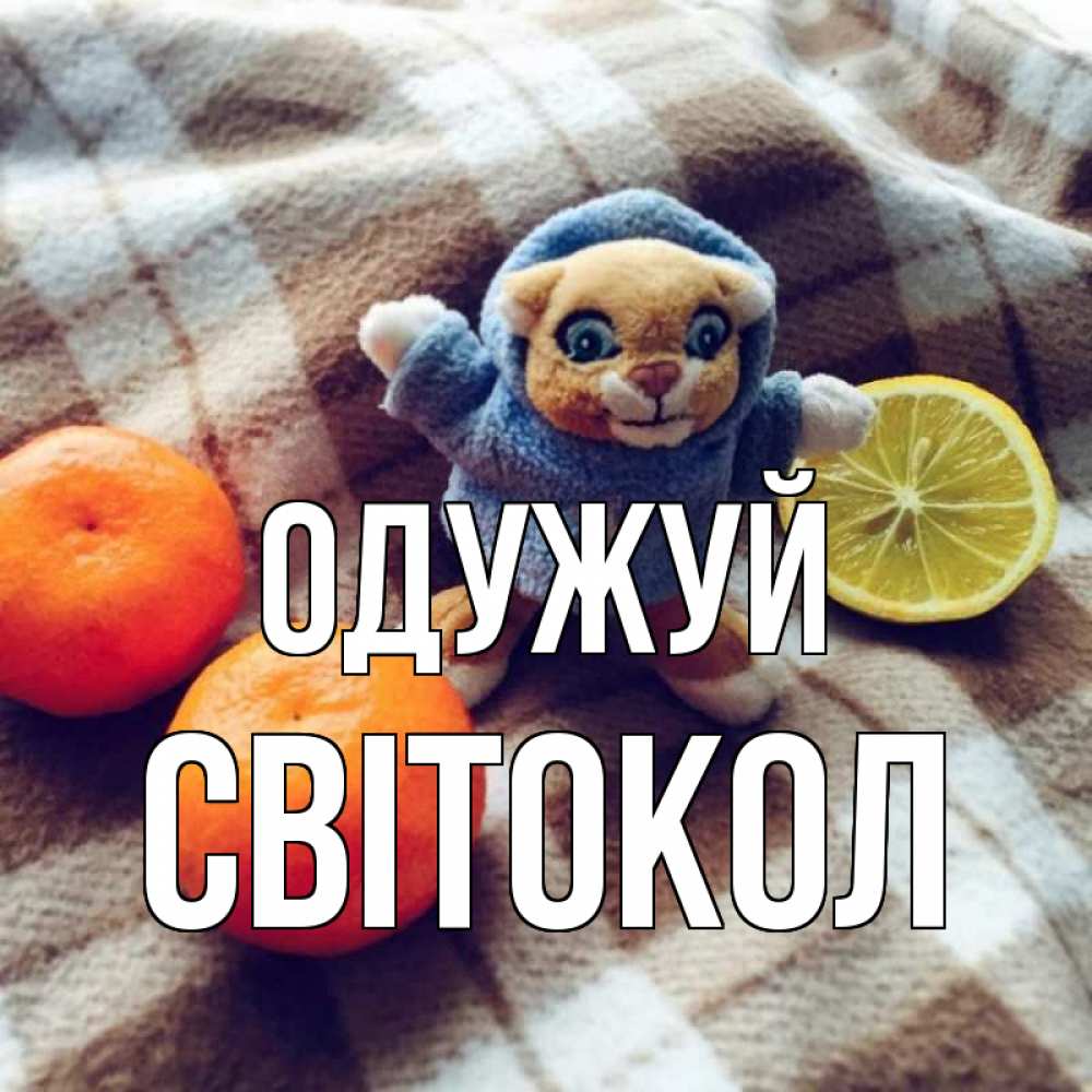 Открытка на каждый день з підписом, Світокол Одужуй вот тебе апельсинка и лимон Прикольна листівка з побажанням онлайн скачати безкоштовно 