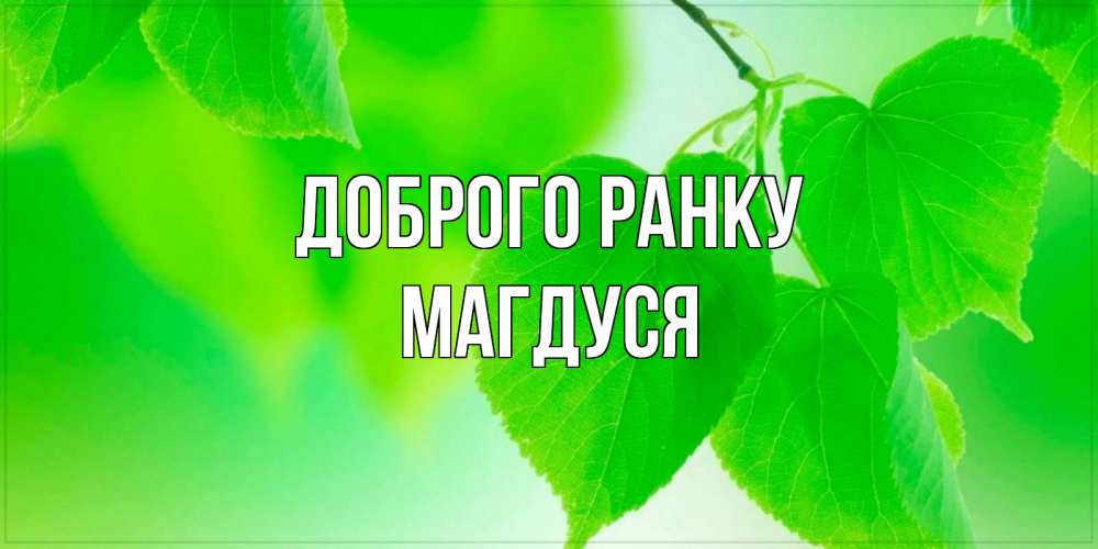 Открытка на каждый день з підписом, Магдуся Доброго ранку доброе утро с березовыми листьями Прикольна листівка з побажанням онлайн скачати безкоштовно 