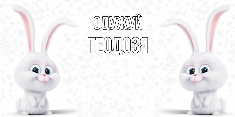 Открытка на каждый день з підписом, Теодозя Одужуй не болей с зайцем Прикольна листівка з побажанням онлайн скачати безкоштовно 