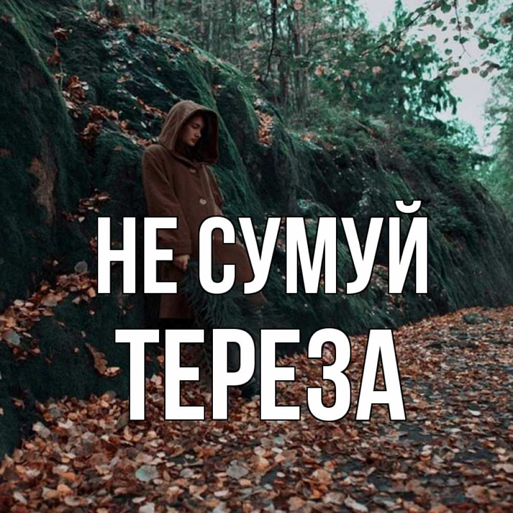 Открытка на каждый день з підписом, Тереза Не сумуй осенний лес Прикольна листівка з побажанням онлайн скачати безкоштовно 