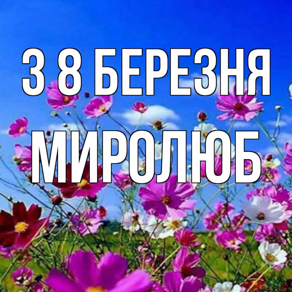 Открытка на каждый день з підписом, Миролюб З 8 БЕРЕЗНЯ цветы Прикольна листівка з побажанням онлайн скачати безкоштовно 