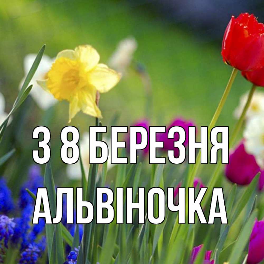 Открытка на каждый день з підписом, Альвіночка З 8 БЕРЕЗНЯ международный женский день 3 Прикольна листівка з побажанням онлайн скачати безкоштовно 