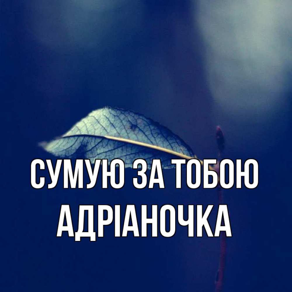 Открытка на каждый день з підписом, Адріаночка Сумую за тобою одна ветка 1 Прикольна листівка з побажанням онлайн скачати безкоштовно 