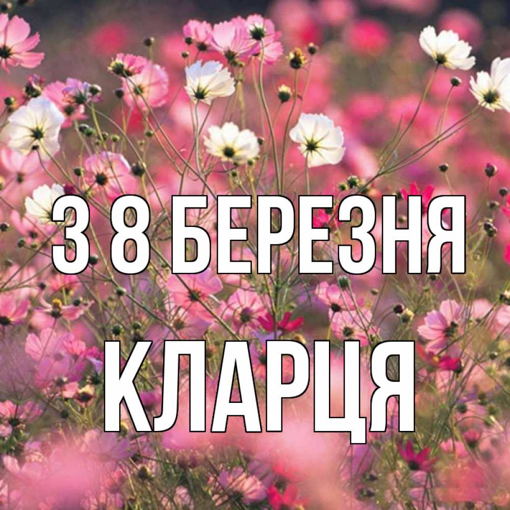 Открытка на каждый день з підписом, Кларця З 8 БЕРЕЗНЯ красиво 1 Прикольна листівка з побажанням онлайн скачати безкоштовно 