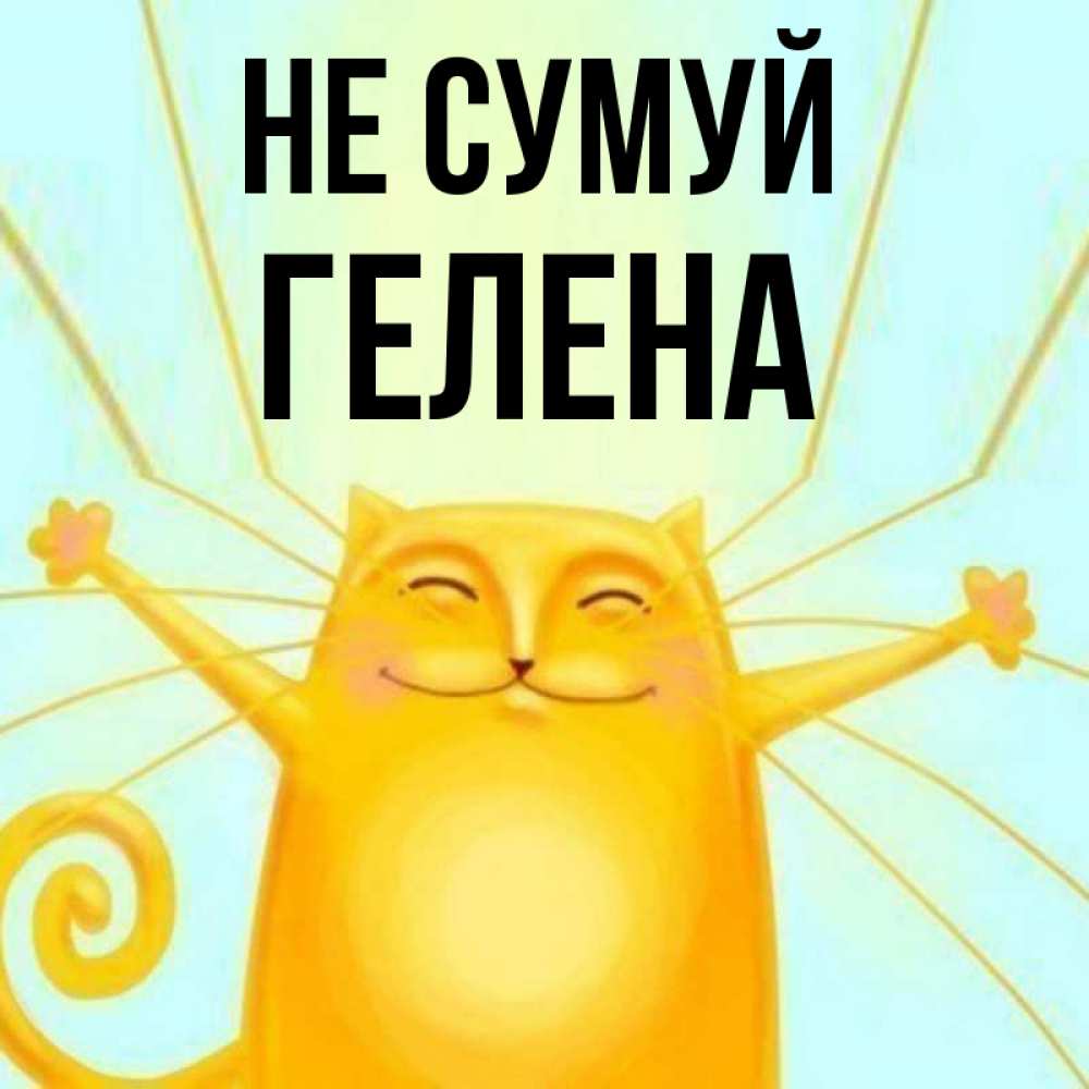 Открытка на каждый день з підписом, Гелена Не сумуй обнимашки усатые Прикольна листівка з побажанням онлайн скачати безкоштовно 
