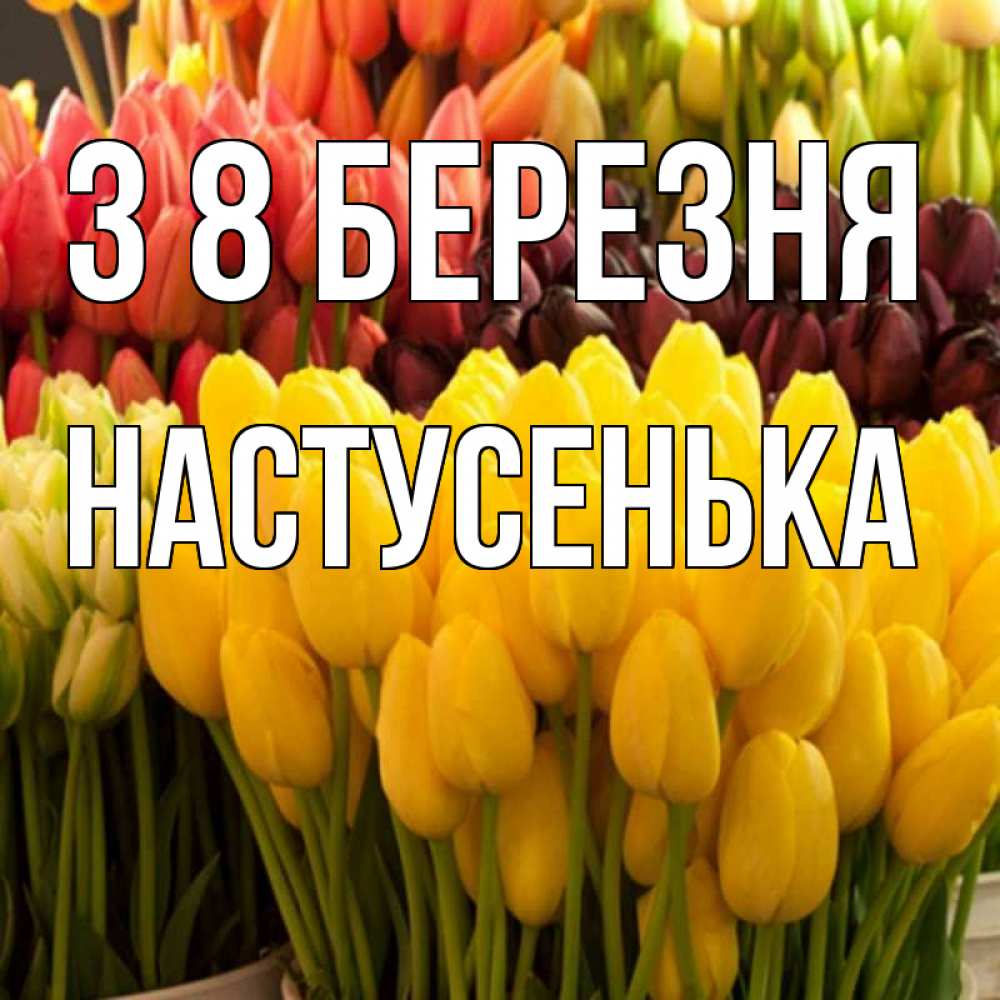 Открытка на каждый день з підписом, Настусенька З 8 БЕРЕЗНЯ цветы Прикольна листівка з побажанням онлайн скачати безкоштовно 