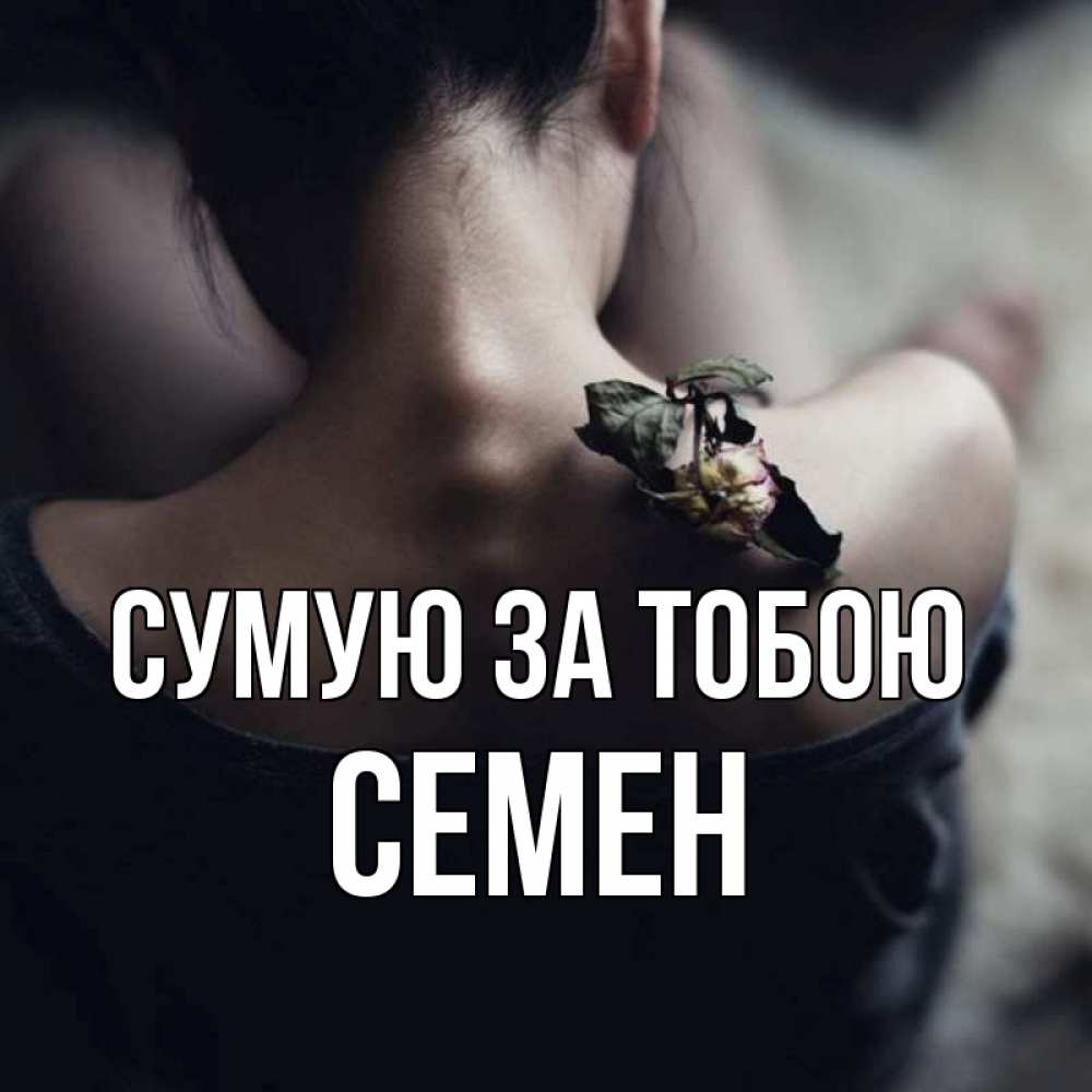 Открытка на каждый день з підписом, Семен Сумую за тобою засох цветок Прикольна листівка з побажанням онлайн скачати безкоштовно 