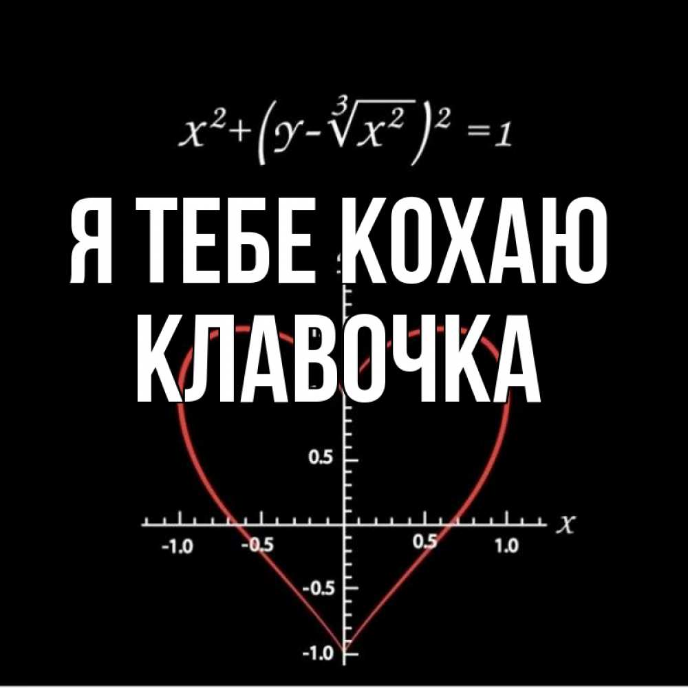 Открытка на каждый день з підписом, Клавочка Я тебе кохаю сердечная формула Прикольна листівка з побажанням онлайн скачати безкоштовно 