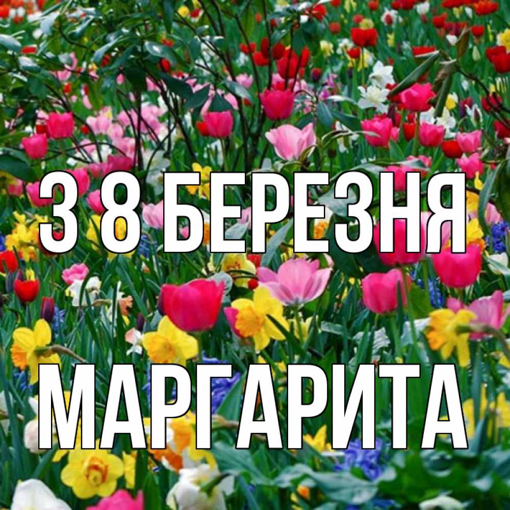 Открытка на каждый день з підписом, Маргарита З 8 БЕРЕЗНЯ с международным женским днем поздравления для женщины Прикольна листівка з побажанням онлайн скачати безкоштовно 