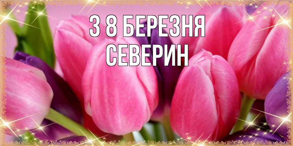 Открытка на каждый день з підписом, Северин З 8 БЕРЕЗНЯ тюльпаны для женщины на международный женский день Прикольна листівка з побажанням онлайн скачати безкоштовно 