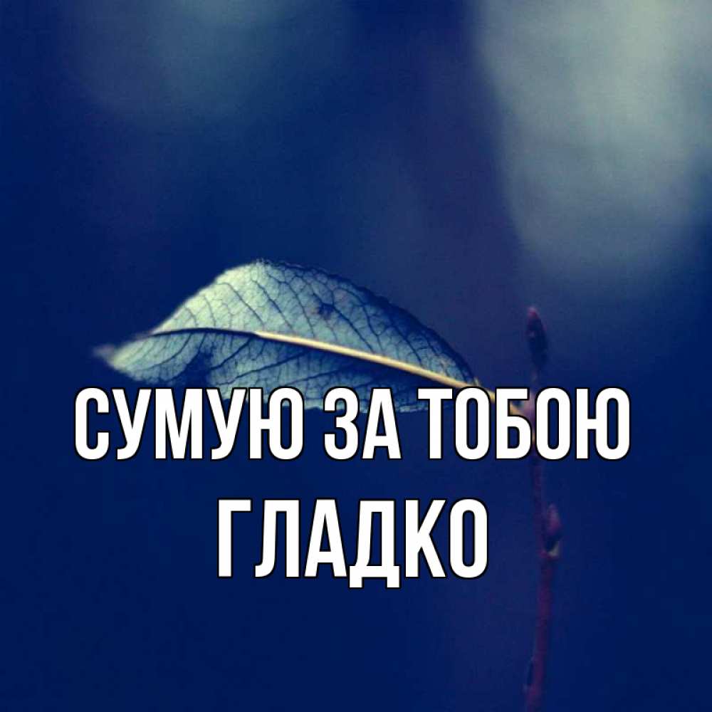 Открытка на каждый день з підписом, Гладко Сумую за тобою одна ветка 1 Прикольна листівка з побажанням онлайн скачати безкоштовно 