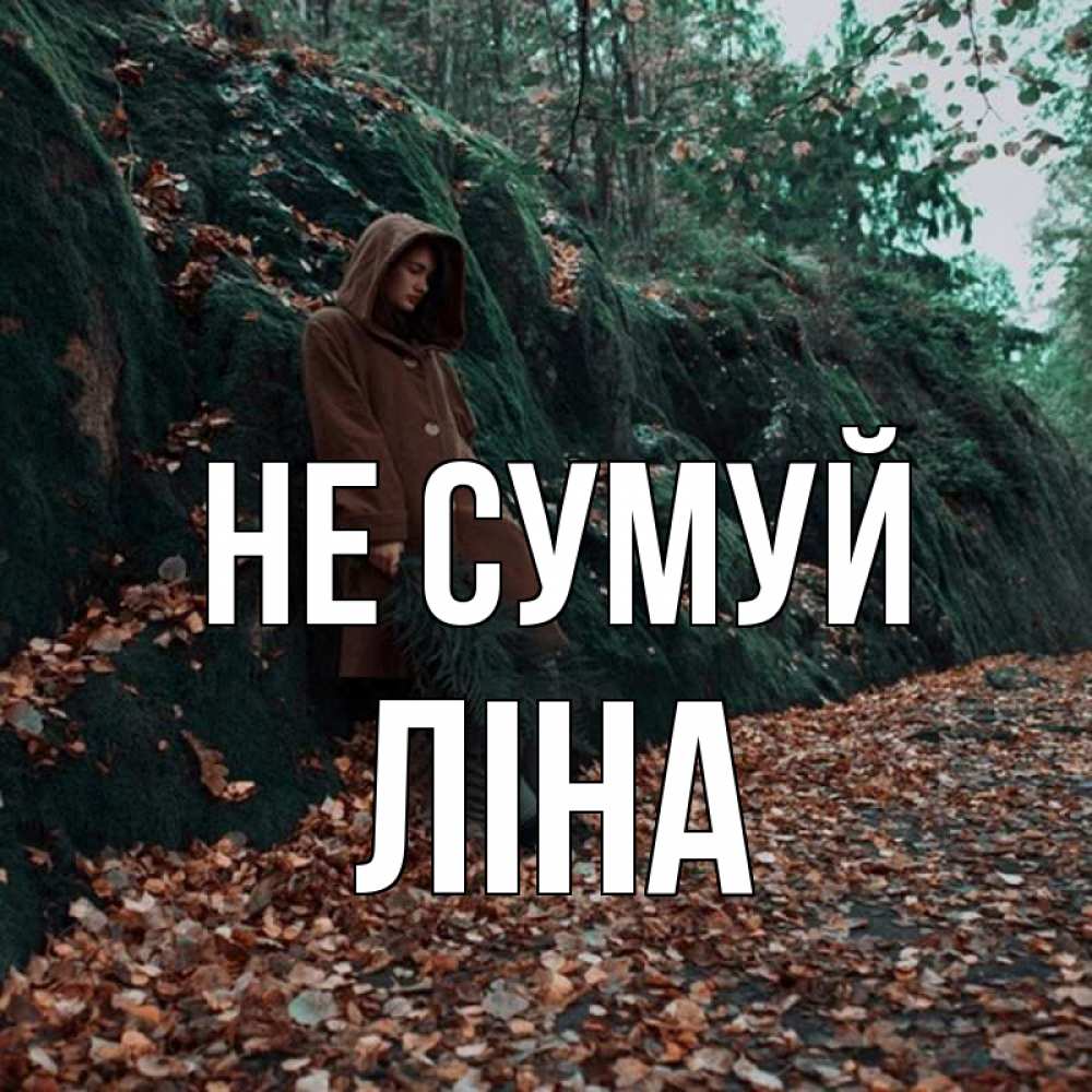 Открытка на каждый день з підписом, Ліна Не сумуй осенний лес Прикольна листівка з побажанням онлайн скачати безкоштовно 