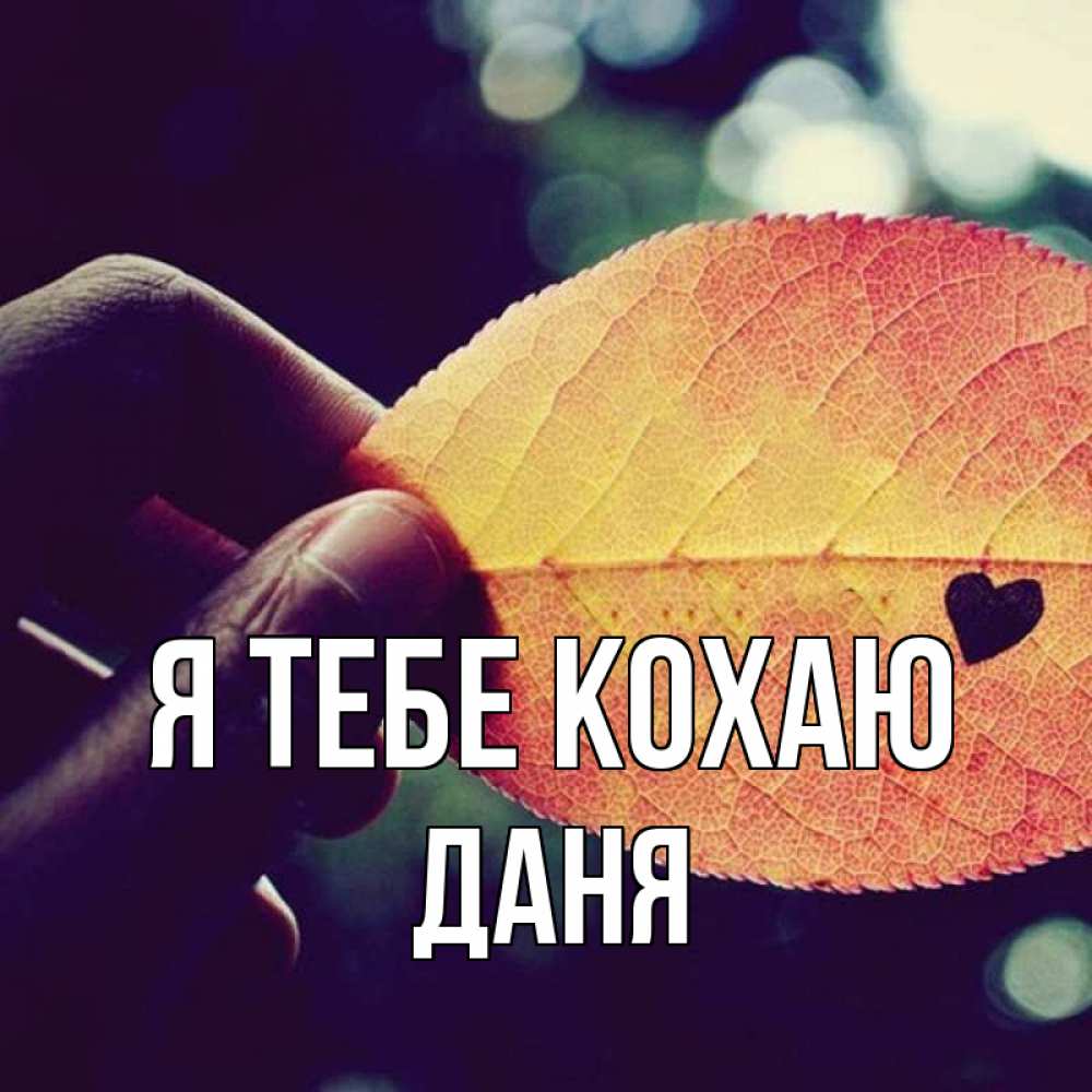 Открытка на каждый день з підписом, Даня Я тебе кохаю держу лист Прикольна листівка з побажанням онлайн скачати безкоштовно 