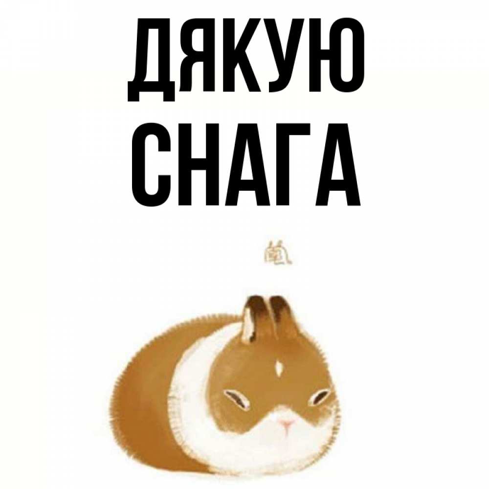 Открытка на каждый день з підписом, Снага Дякую коричнево белый домашний питомец Прикольна листівка з побажанням онлайн скачати безкоштовно 