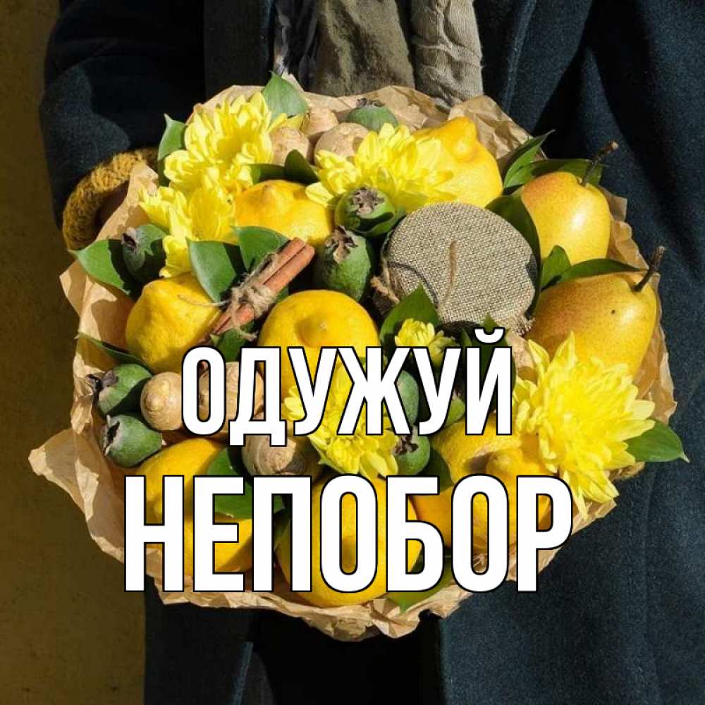 Открытка на каждый день з підписом, Непобор Одужуй букет витаминов Прикольна листівка з побажанням онлайн скачати безкоштовно 