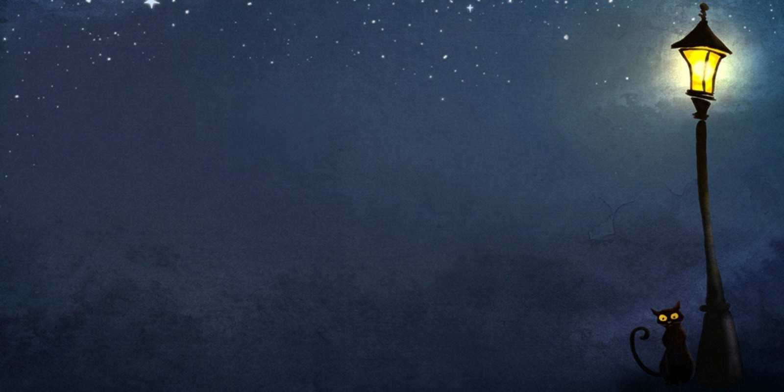 Открытка фонарь и ночь и котик желтый фонарь на пустой улице На добраніч 