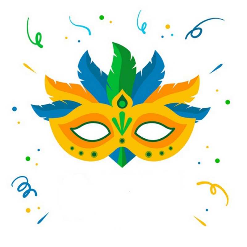 Открытка маска  конфети  Бажаю тобі успіху 