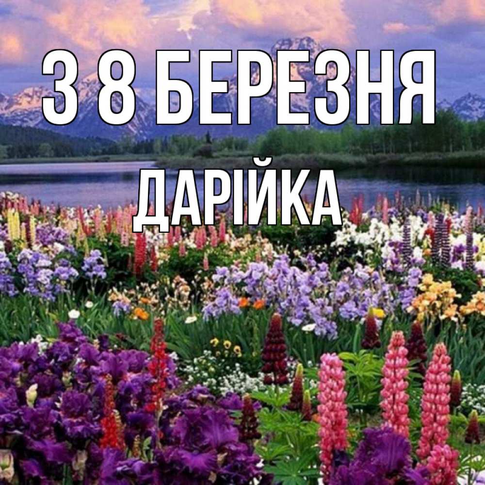 Открытка на каждый день з підписом, Дарійка З 8 БЕРЕЗНЯ международный женский день Прикольна листівка з побажанням онлайн скачати безкоштовно 