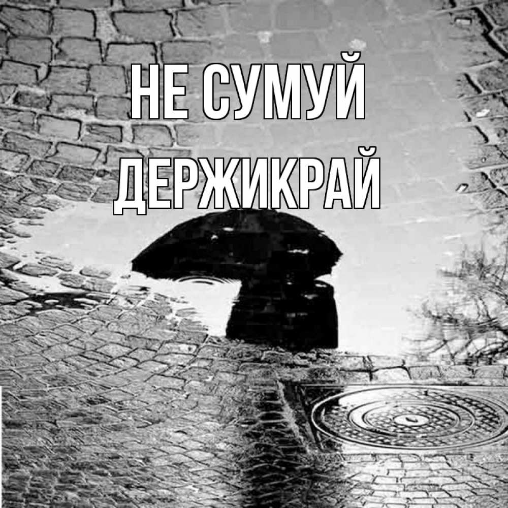 Открытка на каждый день з підписом, Держикрай Не сумуй отражение в луже Прикольна листівка з побажанням онлайн скачати безкоштовно 