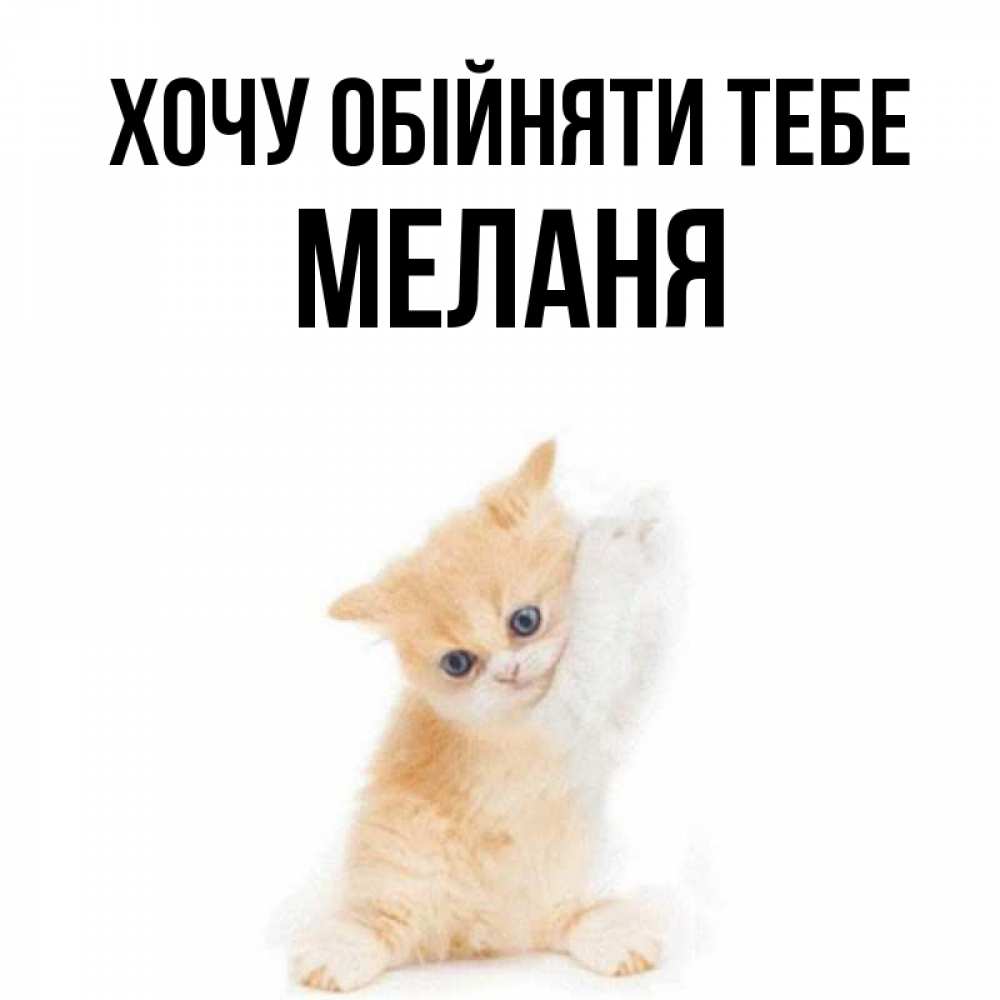 Открытка на каждый день з підписом, Меланя Хочу обійняти тебе я хочу очень скорее обнимаешек Прикольна листівка з побажанням онлайн скачати безкоштовно 