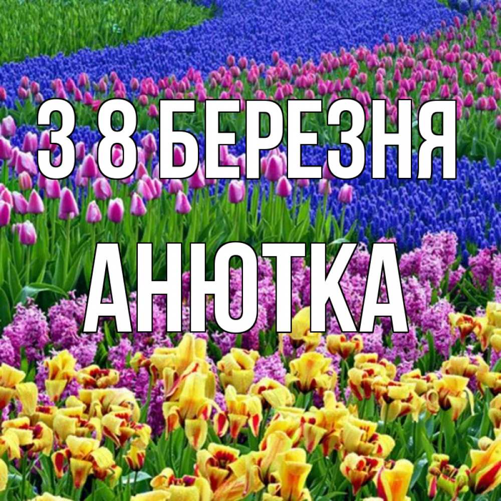 Открытка на каждый день з підписом, Анютка З 8 БЕРЕЗНЯ цветы Прикольна листівка з побажанням онлайн скачати безкоштовно 