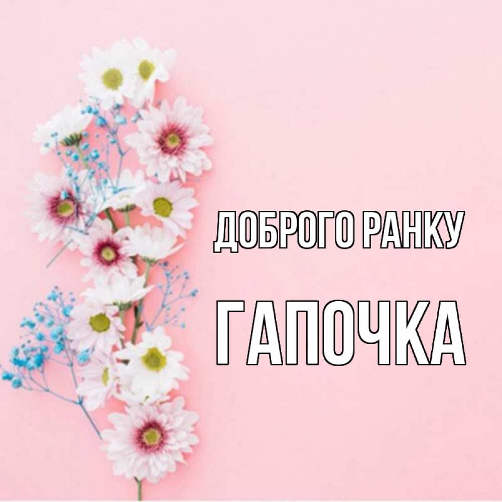 Открытка на каждый день з підписом, Гапочка Доброго ранку цветы с подписью Прикольна листівка з побажанням онлайн скачати безкоштовно 