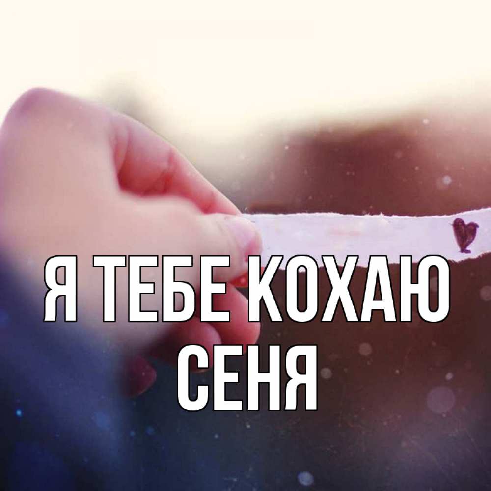 Открытка на каждый день з підписом, Сеня Я тебе кохаю для тебя Прикольна листівка з побажанням онлайн скачати безкоштовно 