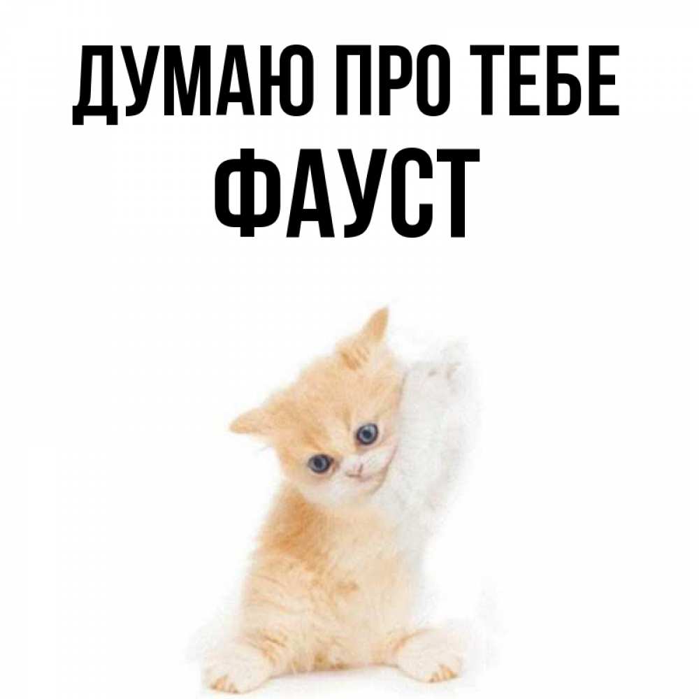 Открытка на каждый день з підписом, Фауст Думаю про тебе зверушки и милота Прикольна листівка з побажанням онлайн скачати безкоштовно 