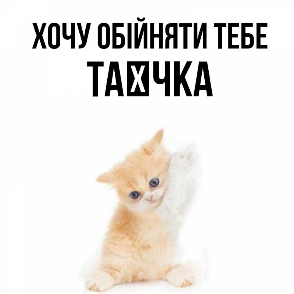 Открытка на каждый день з підписом, Таєчка Хочу обійняти тебе я хочу очень скорее обнимаешек Прикольна листівка з побажанням онлайн скачати безкоштовно 