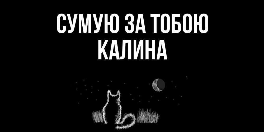 Открытка на каждый день з підписом, Калина Сумую за тобою кот Прикольна листівка з побажанням онлайн скачати безкоштовно 