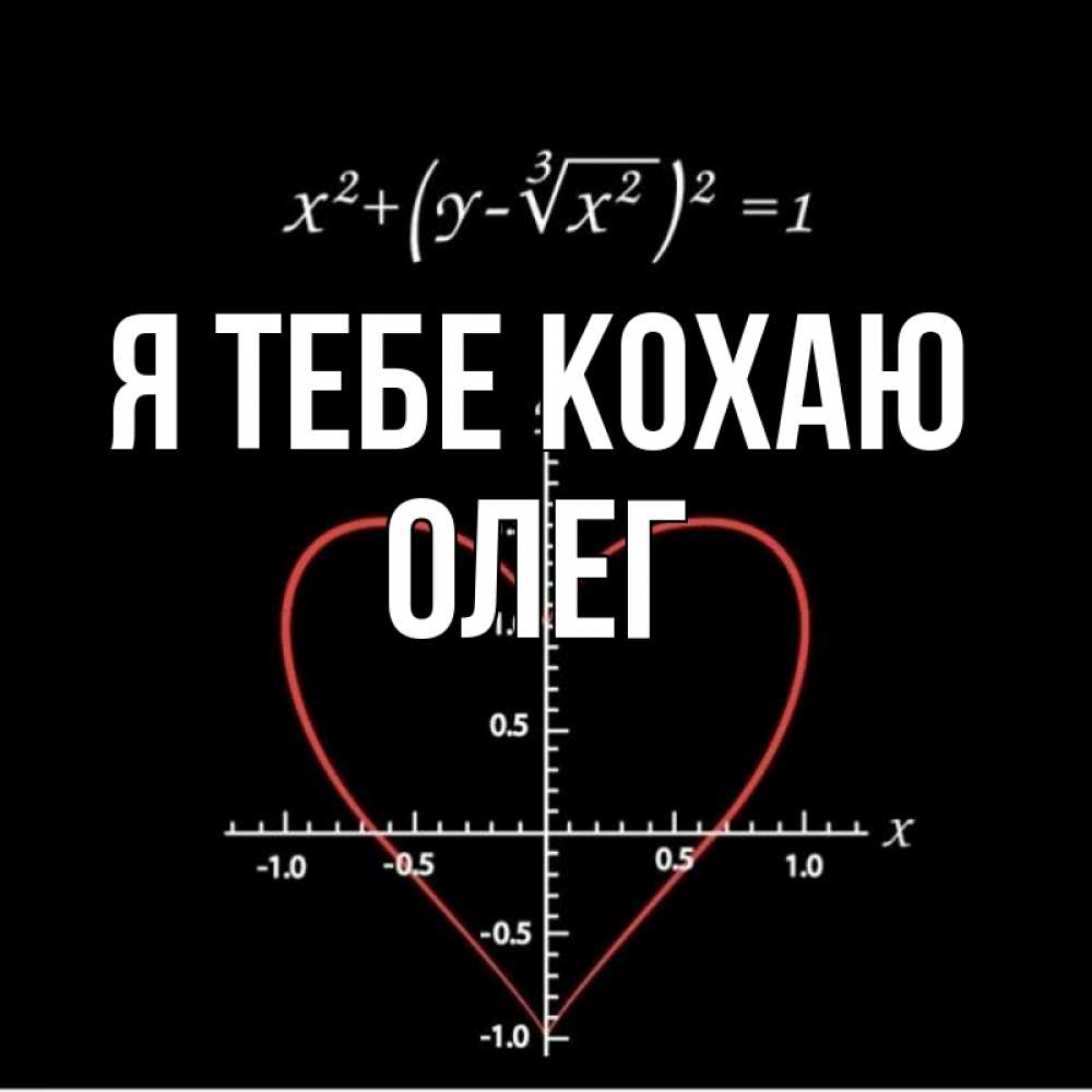 Открытка на каждый день з підписом, Олег Я тебе кохаю сердечная формула Прикольна листівка з побажанням онлайн скачати безкоштовно 