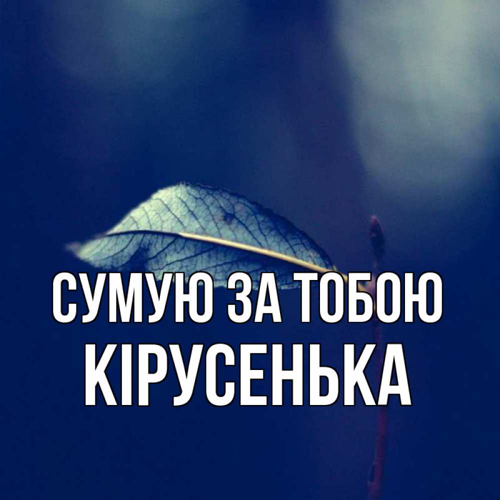 Открытка на каждый день з підписом, Кірусенька Сумую за тобою одна ветка 1 Прикольна листівка з побажанням онлайн скачати безкоштовно 