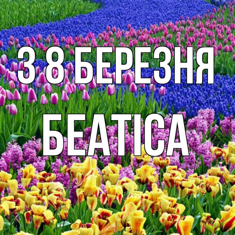 Открытка на каждый день з підписом, Беатіса З 8 БЕРЕЗНЯ цветы Прикольна листівка з побажанням онлайн скачати безкоштовно 