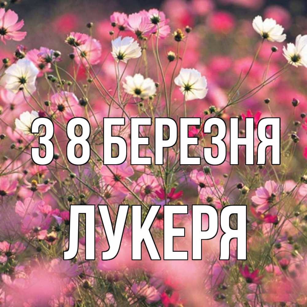 Открытка на каждый день з підписом, Лукеря З 8 БЕРЕЗНЯ красиво 1 Прикольна листівка з побажанням онлайн скачати безкоштовно 