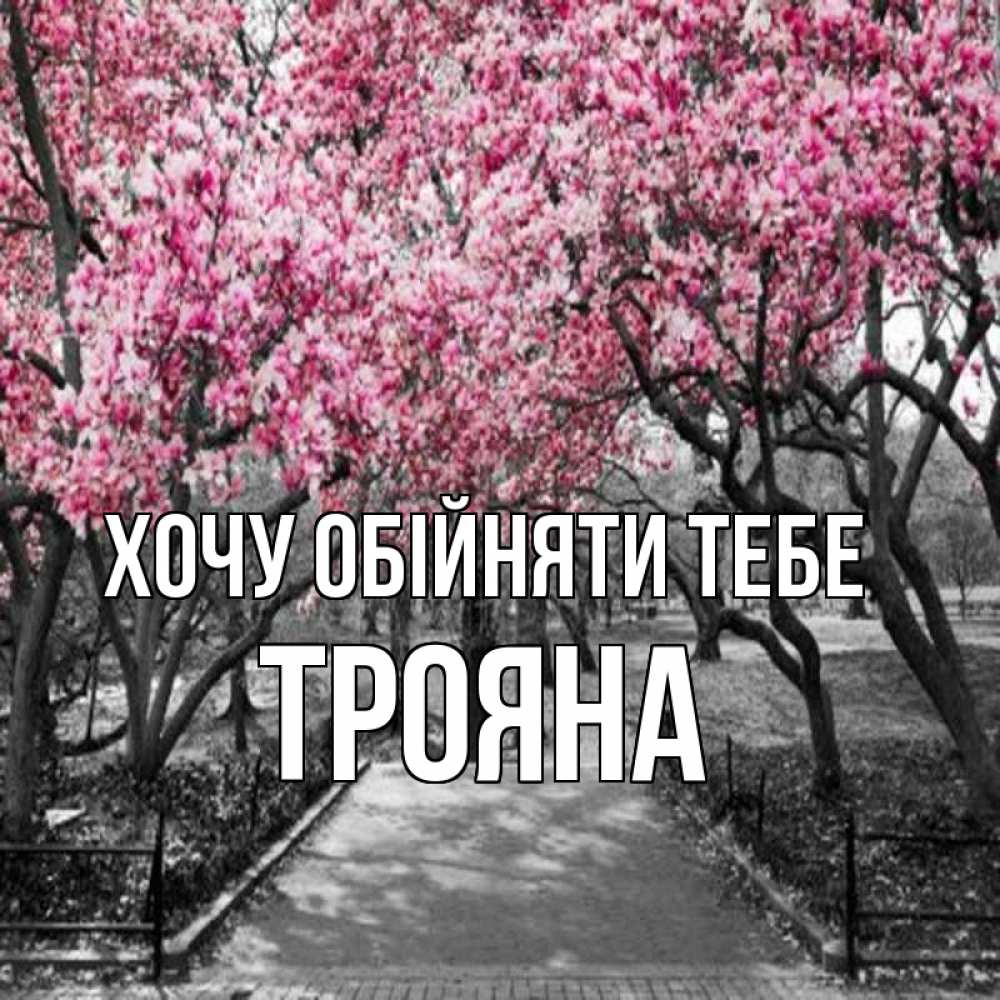 Открытка на каждый день з підписом, Трояна Хочу обійняти тебе обработанное фото Прикольна листівка з побажанням онлайн скачати безкоштовно 