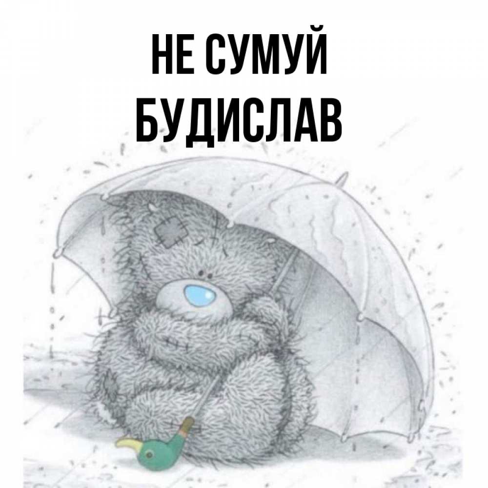 Открытка на каждый день з підписом, Будислав Не сумуй спасите мишку Тедди Прикольна листівка з побажанням онлайн скачати безкоштовно 