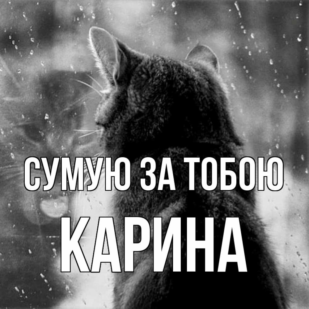 Открытка на каждый день з підписом, Карина Сумую за тобою скорее ко мне приходи 1 Прикольна листівка з побажанням онлайн скачати безкоштовно 
