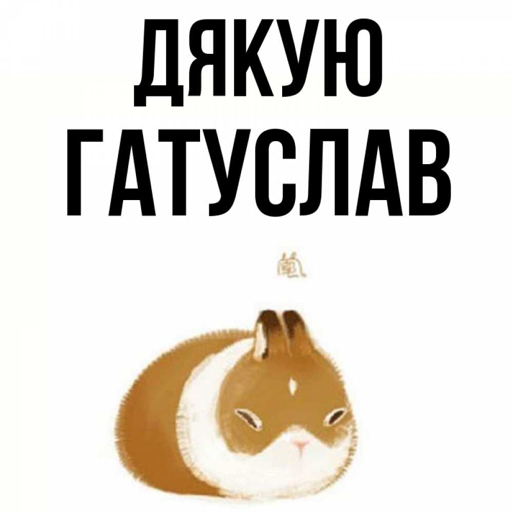 Открытка на каждый день з підписом, Гатуслав Дякую коричнево белый домашний питомец Прикольна листівка з побажанням онлайн скачати безкоштовно 