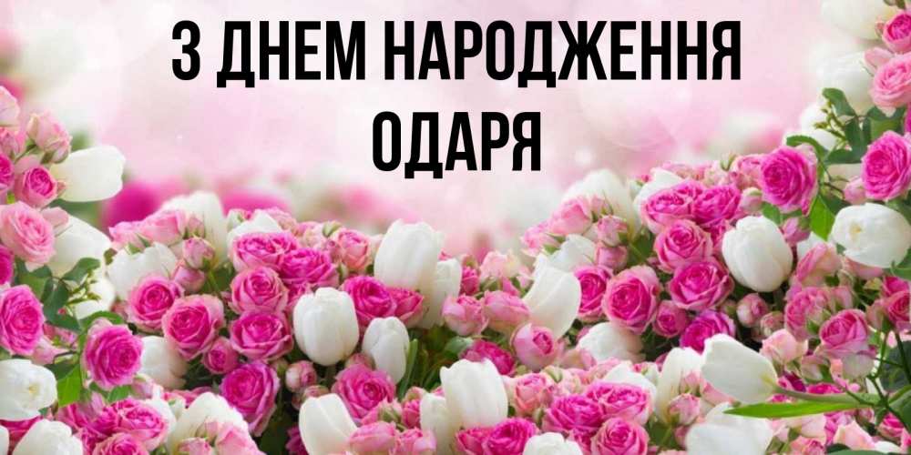 Открытка на каждый день з підписом, Одаря З Днем народження открытка с разными розами Прикольна листівка з побажанням онлайн скачати безкоштовно 