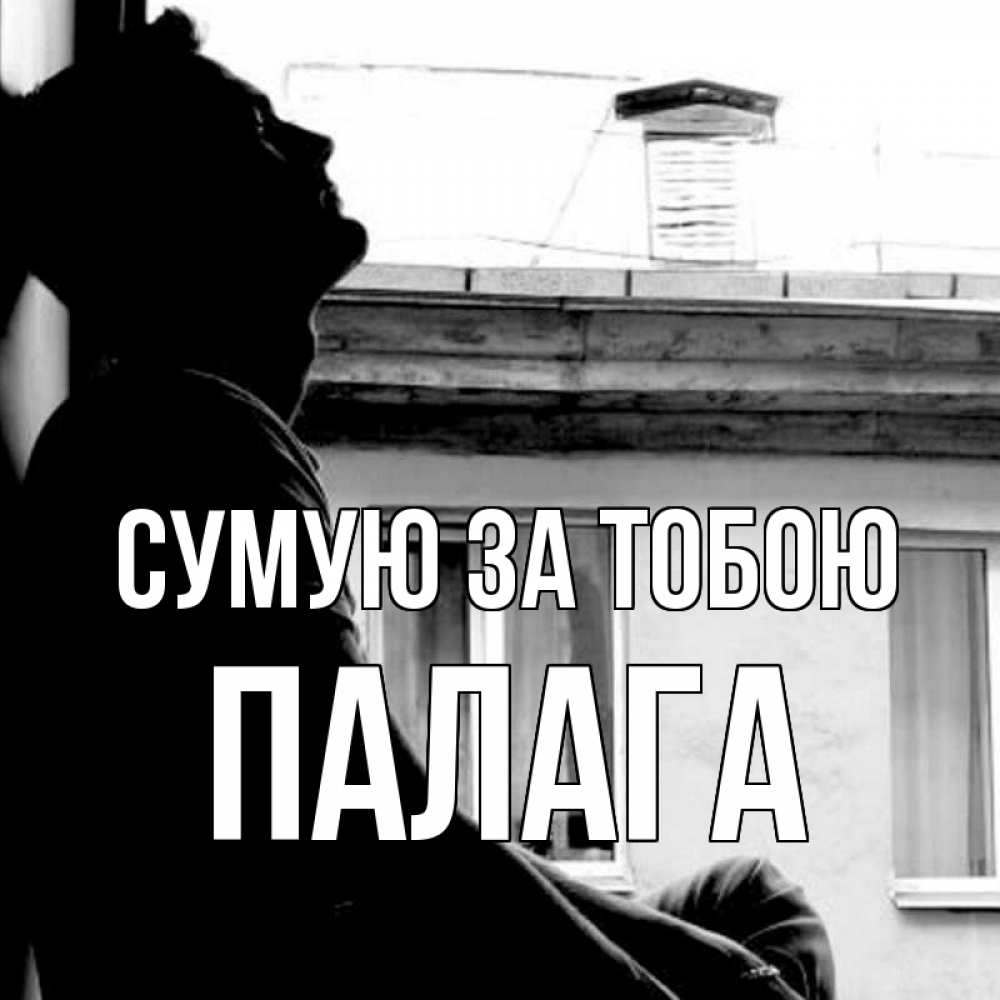 Открытка на каждый день з підписом, Палага Сумую за тобою скучно ему Прикольна листівка з побажанням онлайн скачати безкоштовно 