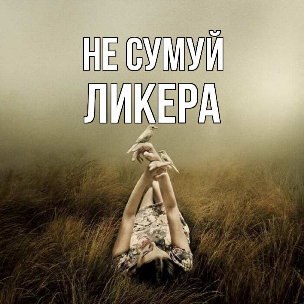 Открытка на каждый день з підписом, Ликера Не сумуй поле и туман Прикольна листівка з побажанням онлайн скачати безкоштовно 
