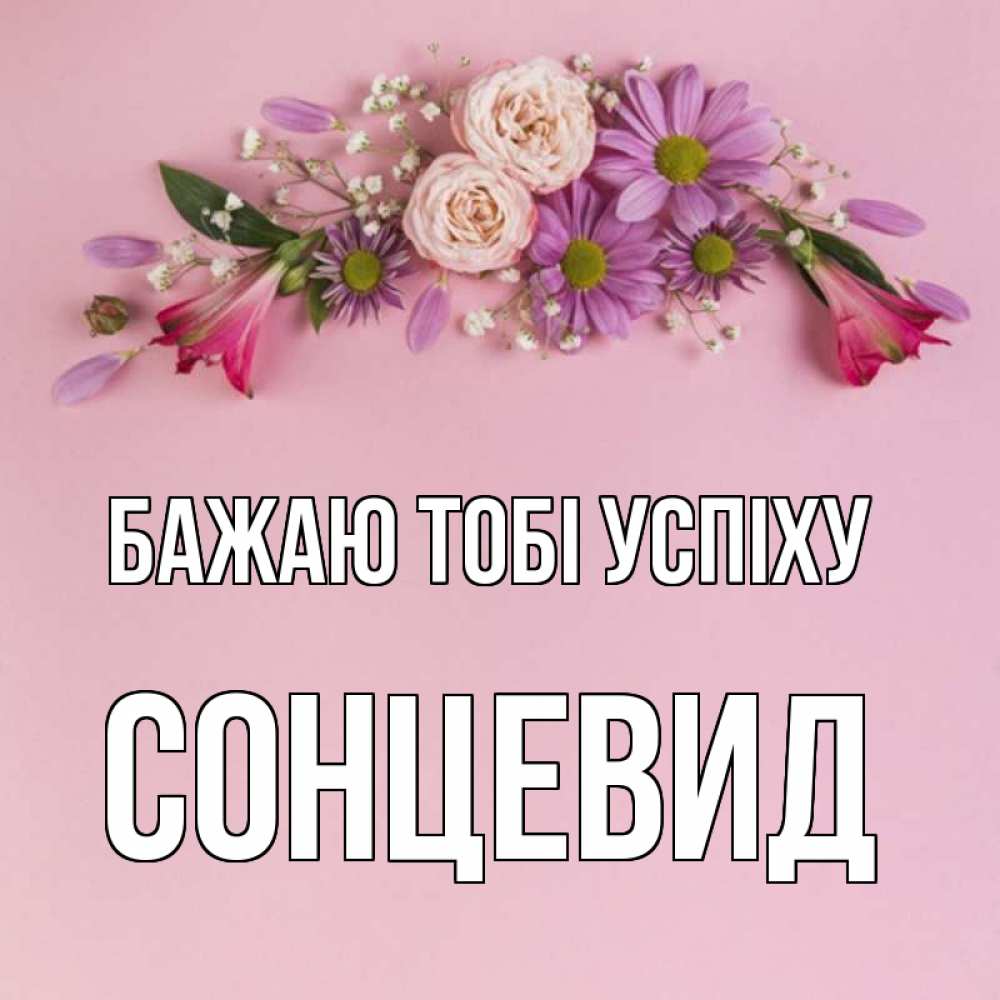 Открытка на каждый день з підписом, Сонцевид Бажаю тобі успіху розовый фон Прикольна листівка з побажанням онлайн скачати безкоштовно 
