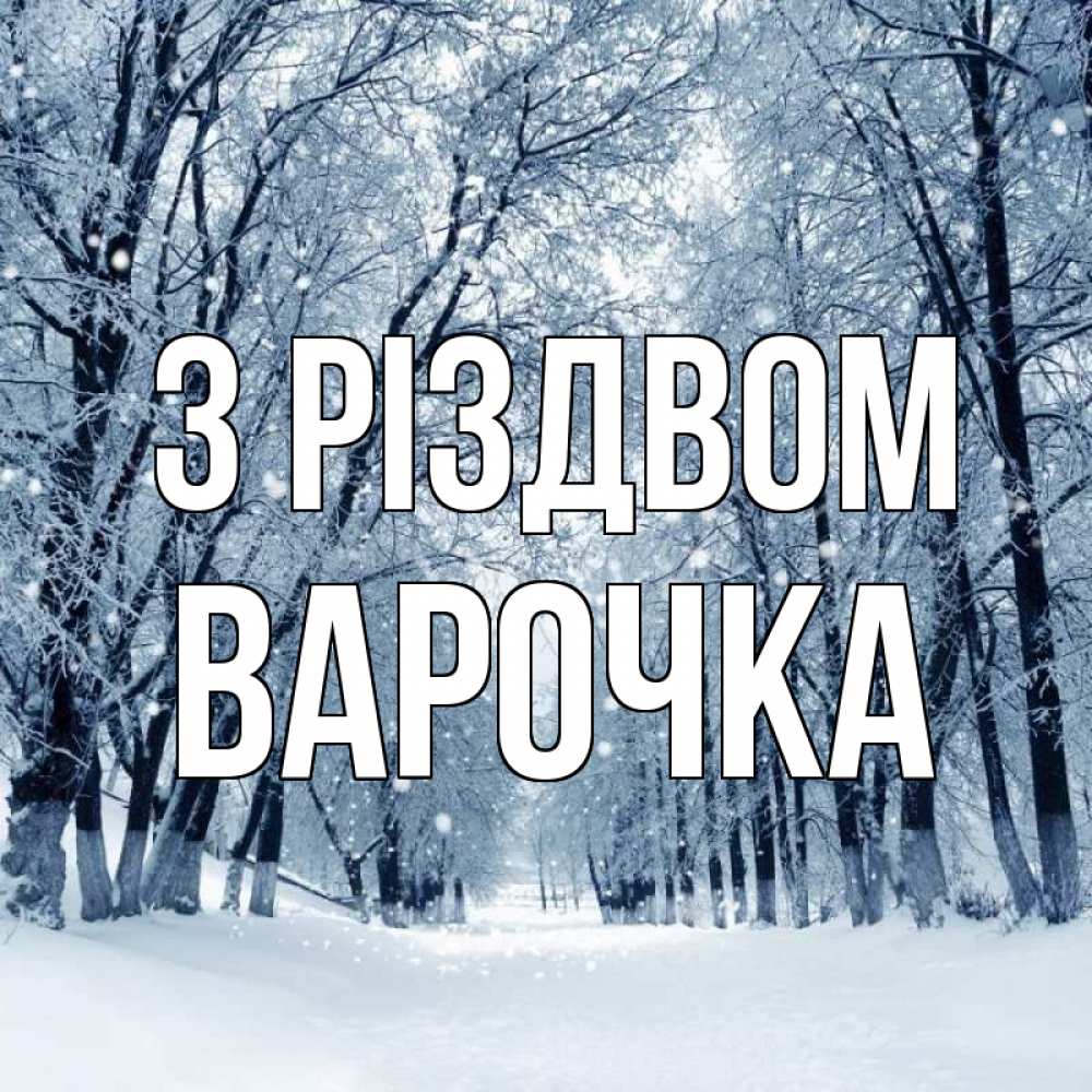Открытка на каждый день з підписом, Варочка З Різдвом снег, лес, парк Прикольна листівка з побажанням онлайн скачати безкоштовно 