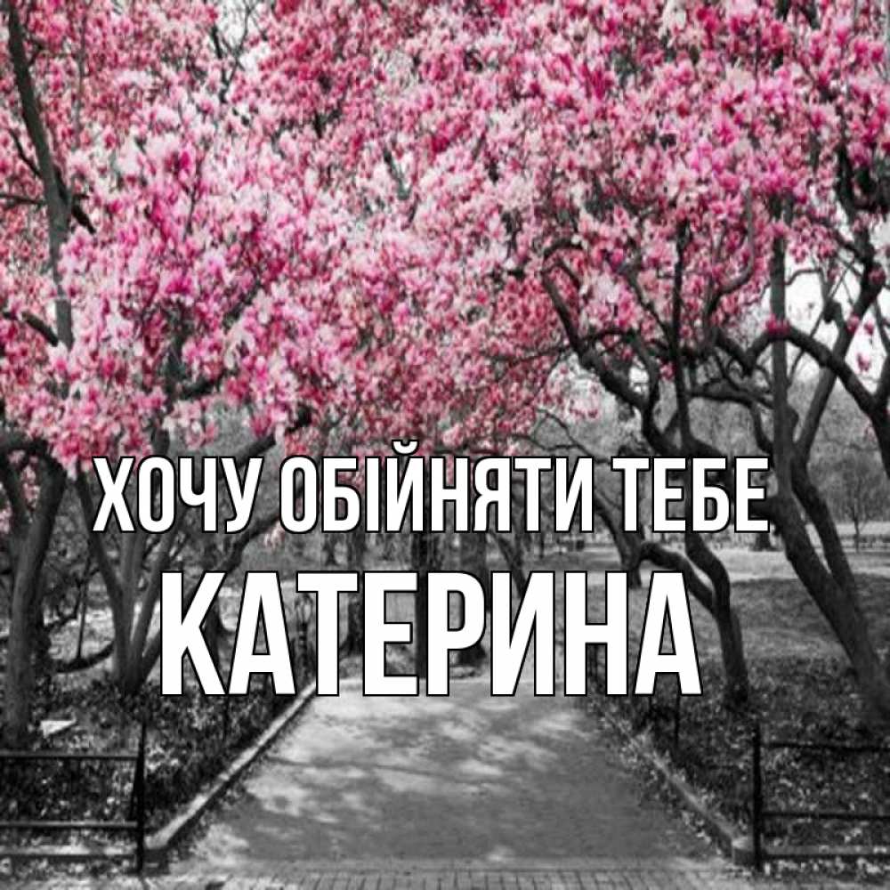 Открытка на каждый день з підписом, Катерина Хочу обійняти тебе обработанное фото Прикольна листівка з побажанням онлайн скачати безкоштовно 