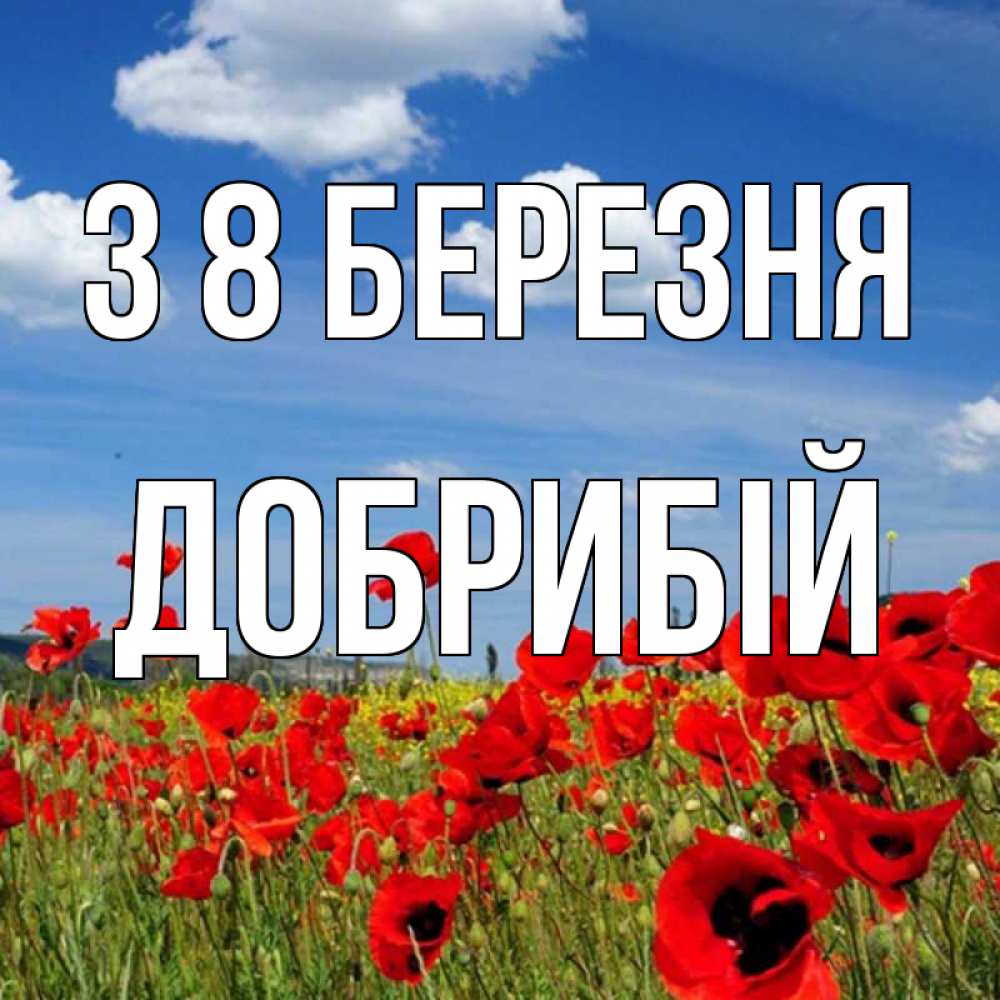 Открытка на каждый день з підписом, Добрибій З 8 БЕРЕЗНЯ международный женский день 1 Прикольна листівка з побажанням онлайн скачати безкоштовно 