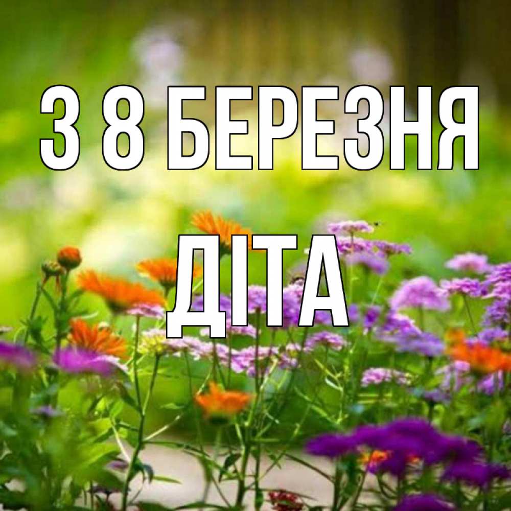 Открытка на каждый день з підписом, Діта З 8 БЕРЕЗНЯ цветы Прикольна листівка з побажанням онлайн скачати безкоштовно 