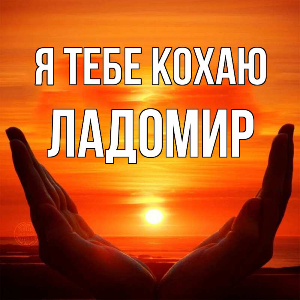 Открытка на каждый день з підписом, Ладомир Я тебе кохаю в руках Прикольна листівка з побажанням онлайн скачати безкоштовно 