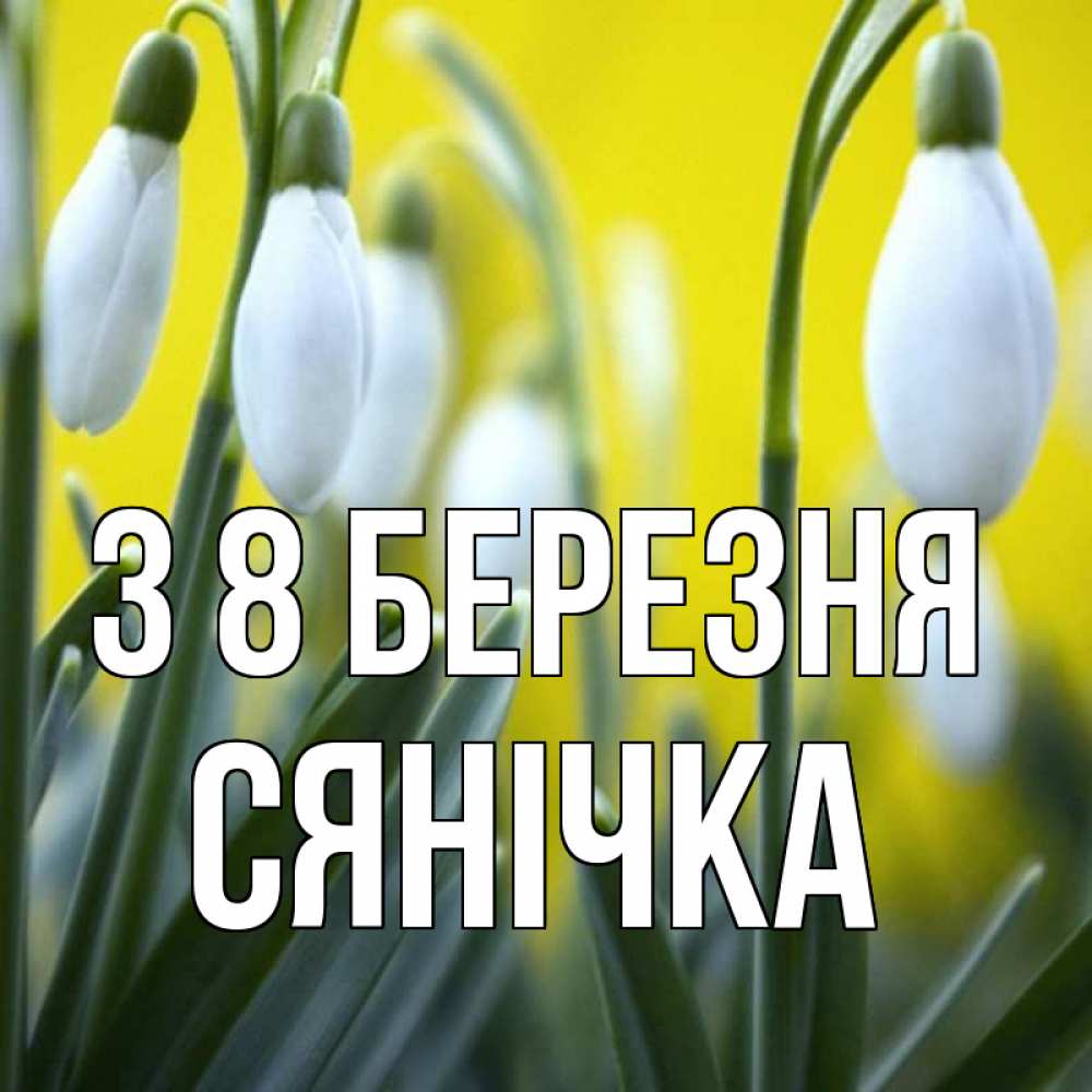 Открытка на каждый день з підписом, Сянічка З 8 БЕРЕЗНЯ весенние цветы Прикольна листівка з побажанням онлайн скачати безкоштовно 