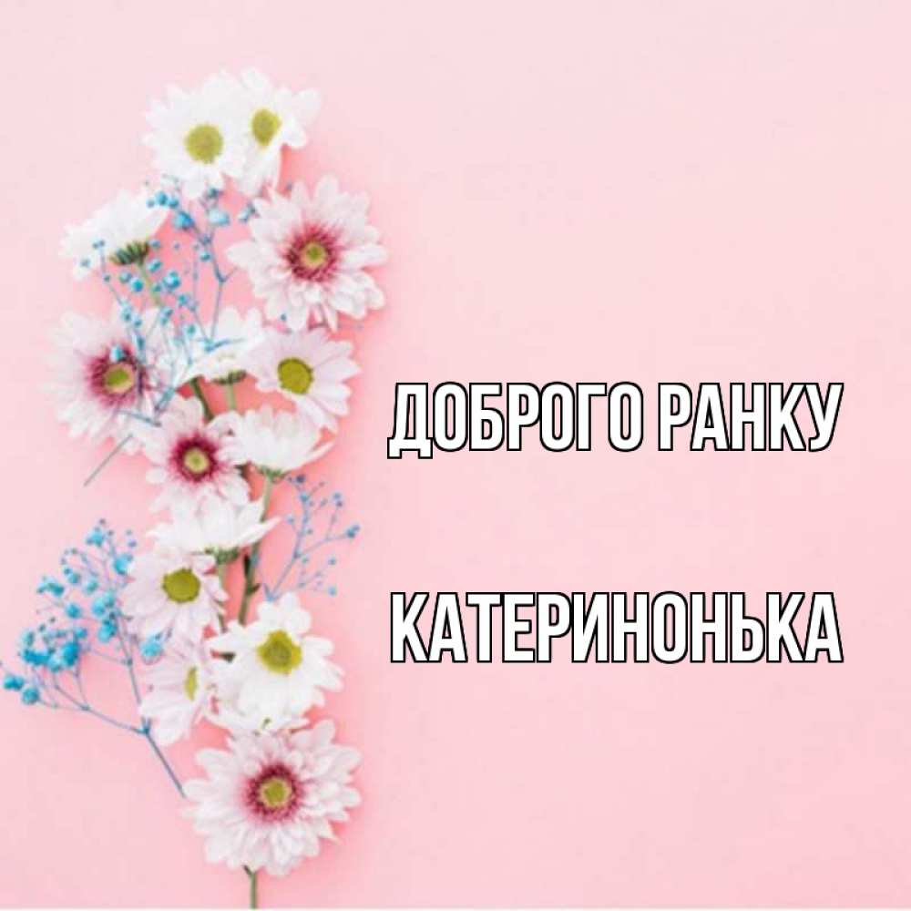 Открытка на каждый день з підписом, Катеринонька Доброго ранку цветы с подписью Прикольна листівка з побажанням онлайн скачати безкоштовно 